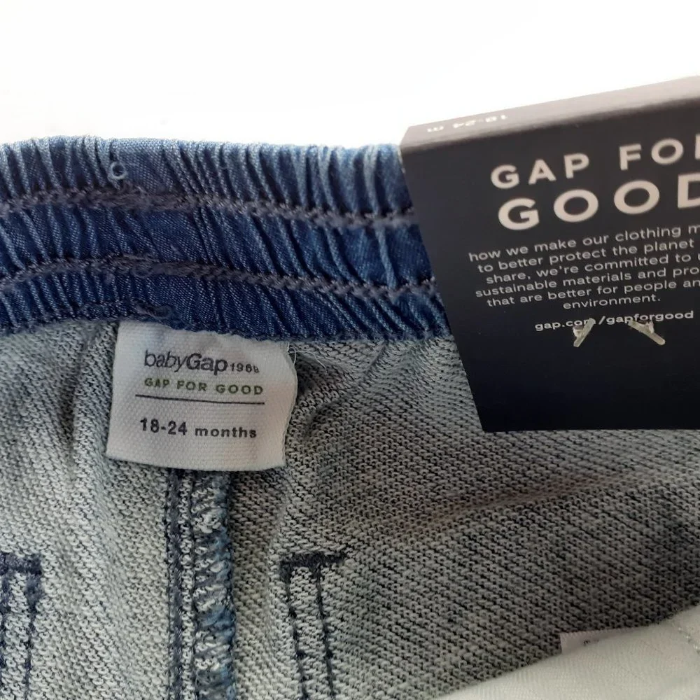 Baby Gap Denim Shorts Pull On Elastic Waist Jean Boys Girls 18-24 Months New